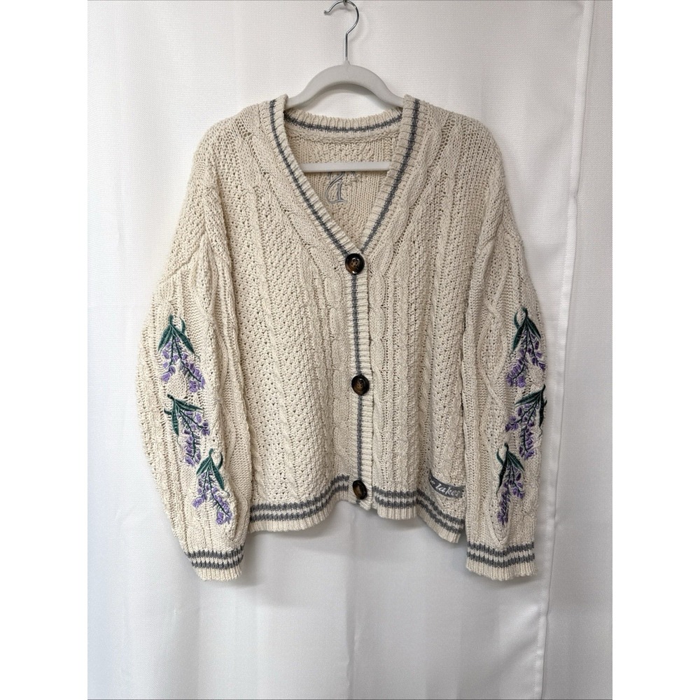 The Lakes Cardigan Taylors Version Lavender Green Sweater Sz XXL Tennis Preppy